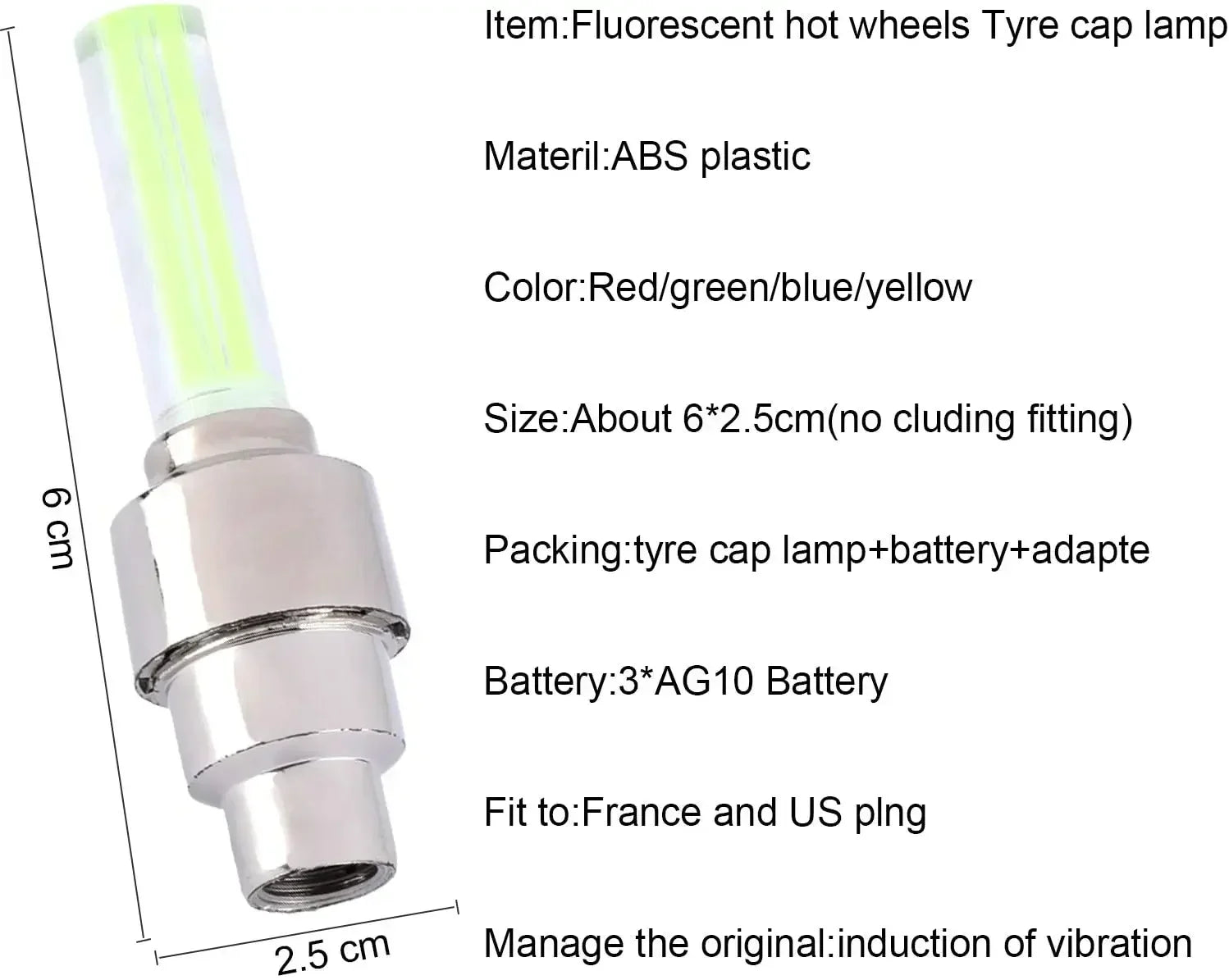 Bicycle Wheel Light Motion Sensor LED Light Waterproof Mini Neon Light Tire Nozzle Valve Cap Light for Car Motorcycle Bicycle