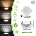 2PCS LED Downlight AC100-240V 6W 10W 14W 17W 20W 24W LED Ceiling Spot 3 CCT Recessed in Downlight Light Cold Warm White Lamp