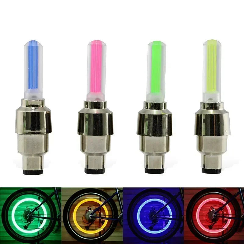 Bicycle Wheel Light Motion Sensor LED Light Waterproof Mini Neon Light Tire Nozzle Valve Cap Light for Car Motorcycle Bicycle